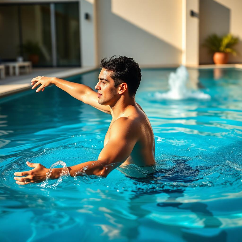 Adult learning to swim